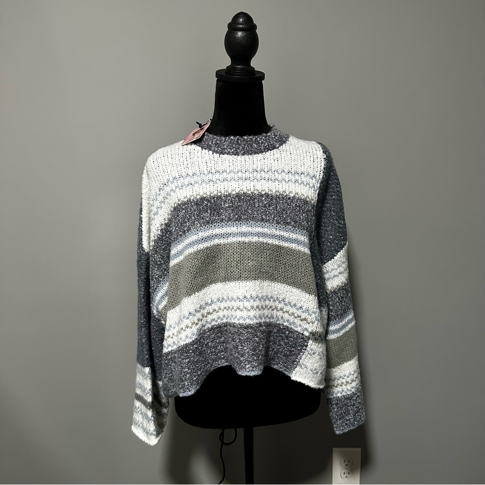 NWT Sincerely Jules Striped Crewneck Sweater